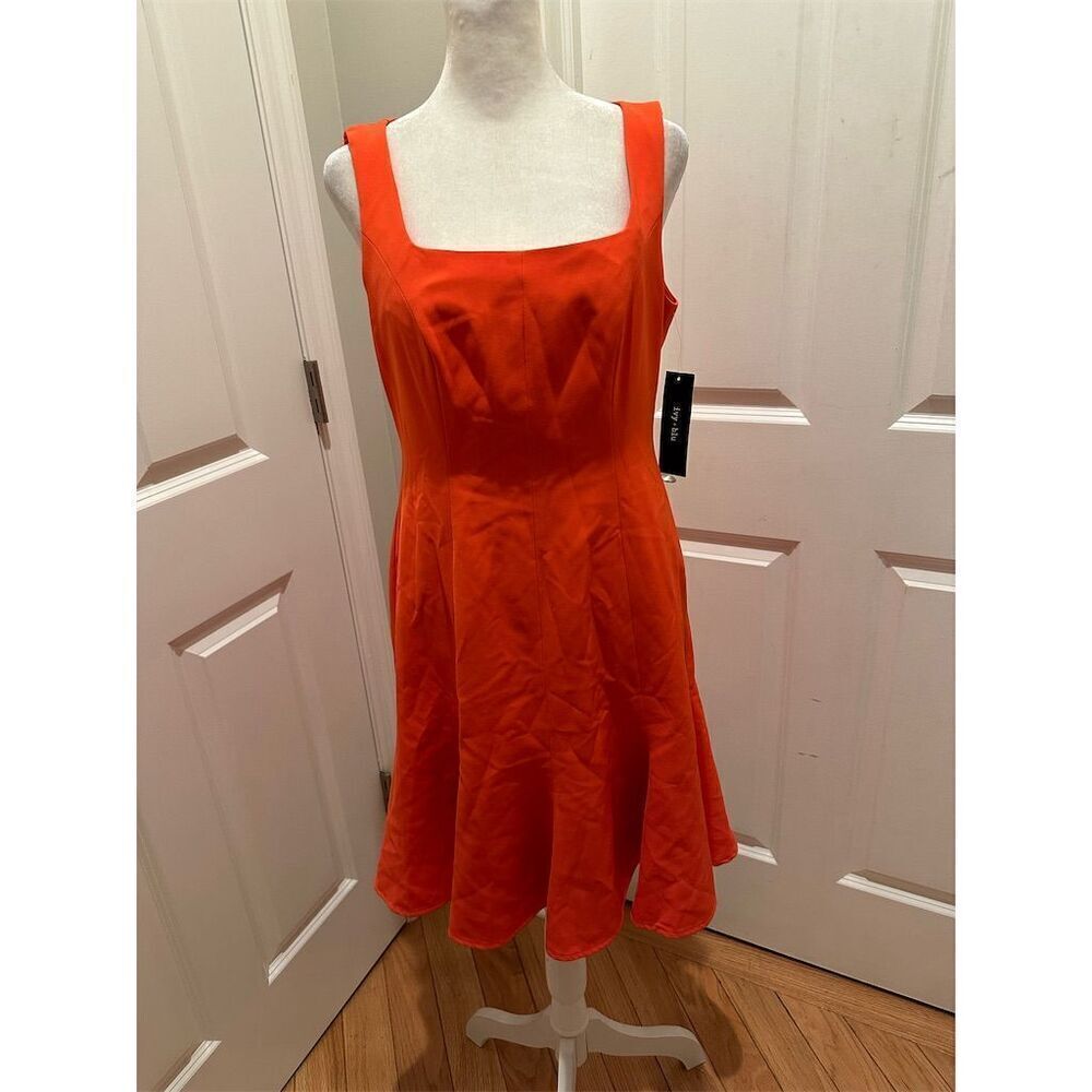 Ivy & Blu Women's Mini Wells Dress Size 6 Tangerine Square Neck - Picture 1 of 12